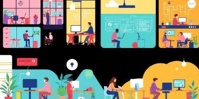 Illustrative image of programming companies and workspaces.