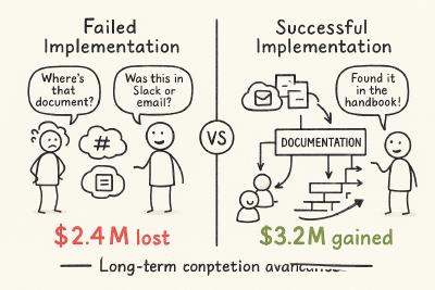 Side-by-side sketched comparison