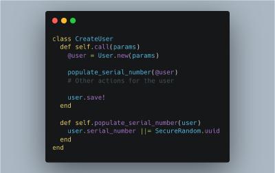 example code for using service